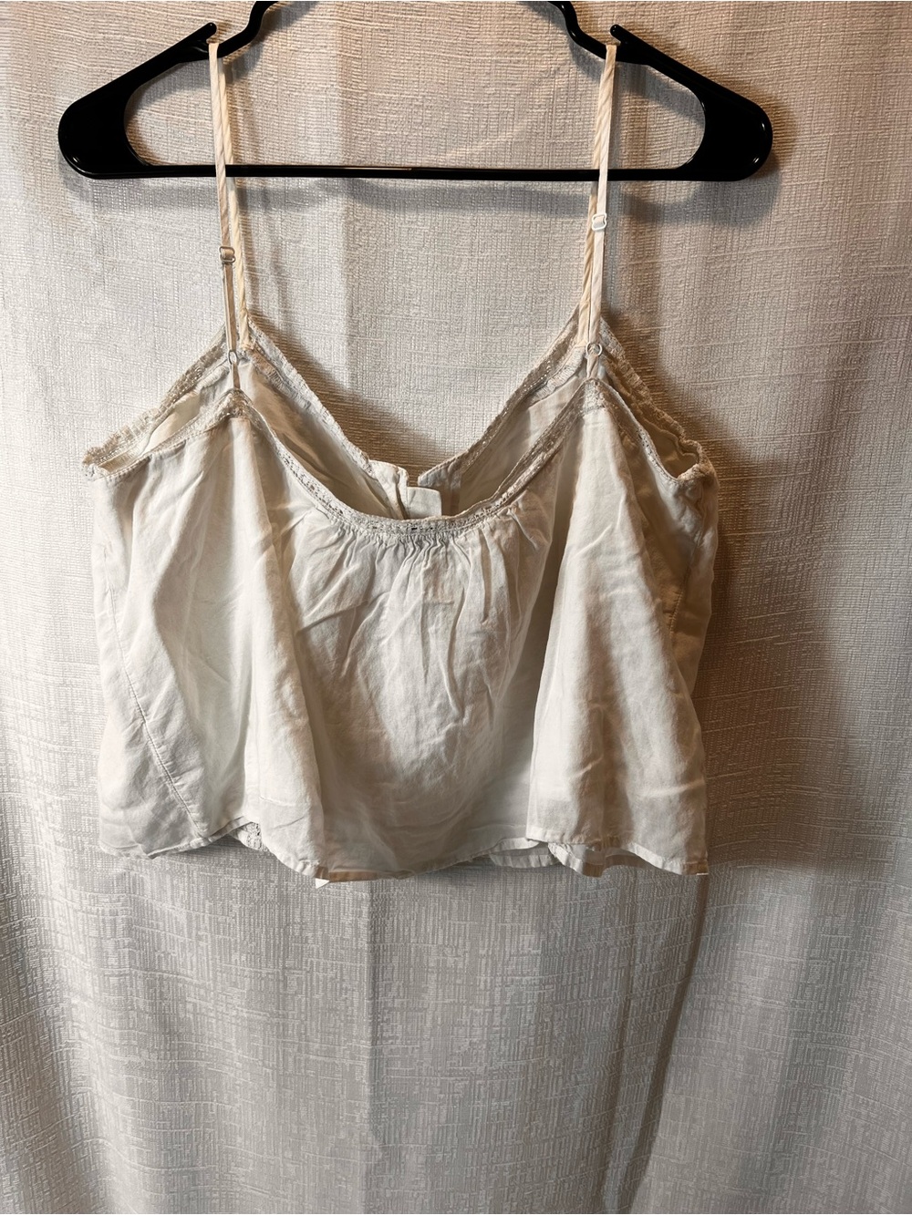 American Eagle Outfitters Cream Lace-Trim Button Front Cami Size X-Large - Picture 2 of 7